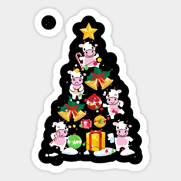 Funny Cow Christmas Tree Sweatshirt Ornament Decor Gift Sticker by maximel19722